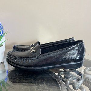 SAS Metro Loafers Black Leather Horse-Bit Comfort Shoes Slip On Women Size 6.5 N